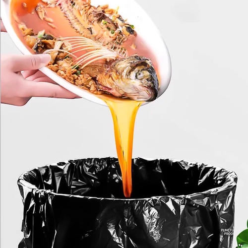 Портативный мусорный мешок для домашнего использования, большой черный жилет для коммерческого использования, увеличенная толщина, на шнурках