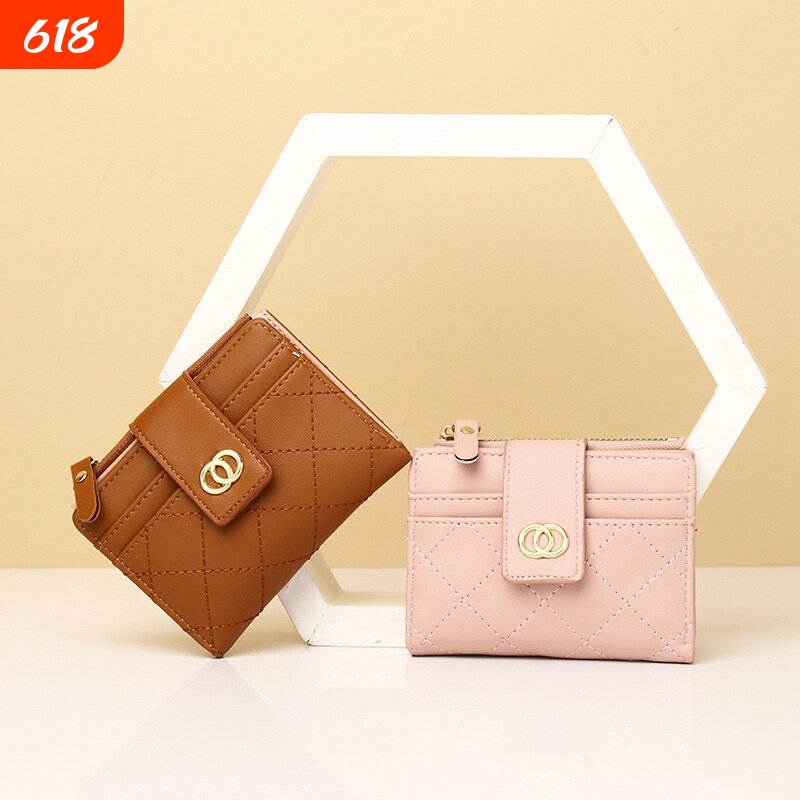New Style Chanel-Inspired Mini Wallet for Women, Short Fashion Snap Button Coin Purse, Niche Women's Bag, Simple Ultra-Thin Card Holder