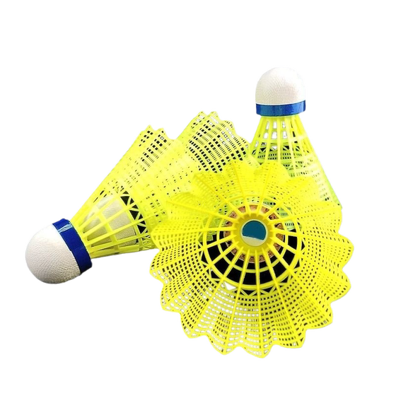 
Plastic badminton 12 pieces 6 pieces resistant to hitting yellow powder white nylon balls indoor and outdoor training is not easy to beat