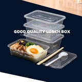 Прямоугольный пакет, пластиковый ланч-бокс, 1000 мл, увеличенная толщина