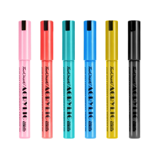 丙烯马克笔touchmark单支拍立得丙烯笔白色颜料笔不掉色黑色涂鸦笔金色油漆笔学生专用0.7硬头笔红色粉色防水