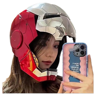 mk5电动贾维斯钢铁侠声控头盔儿童可变形新款面具自动开合男孩