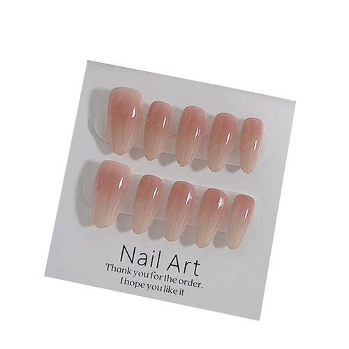 Нюдовые высококачественные наклейки для ногтей для маникюра, накладные ногти, средней длины, новая коллекция, легкий роскошный стиль, изысканный стиль