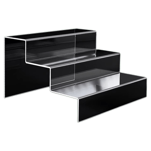 亚克力阶梯式展示架台阶直播手办玩具盲盒收纳盒透明文件架收纳桌面立牌摆件展示架化妆品置物架鞋架
