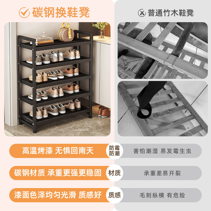 门口鞋架收纳神器！小户型救星，还能当换鞋凳？-鞋架-淘宝百科网
