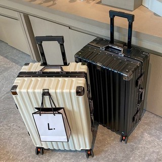 Luggage suitcase aluminum frame trolley suitcase leather suitcase