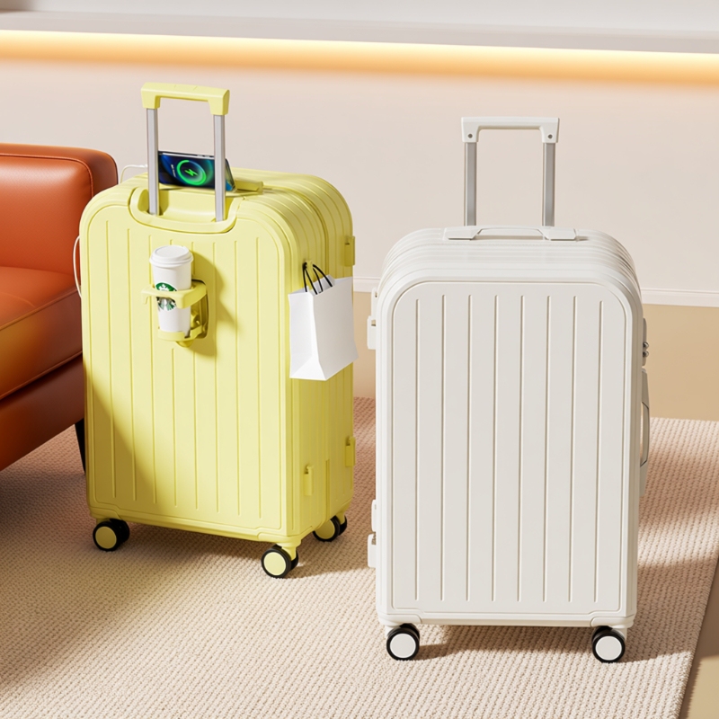 Password Lock Suitcase, New Style Luggage Trolley Case, Sturdy and Durable Travel Suitcase, Carry-On Password Lock, Large Capacity Storage, Charging Capability