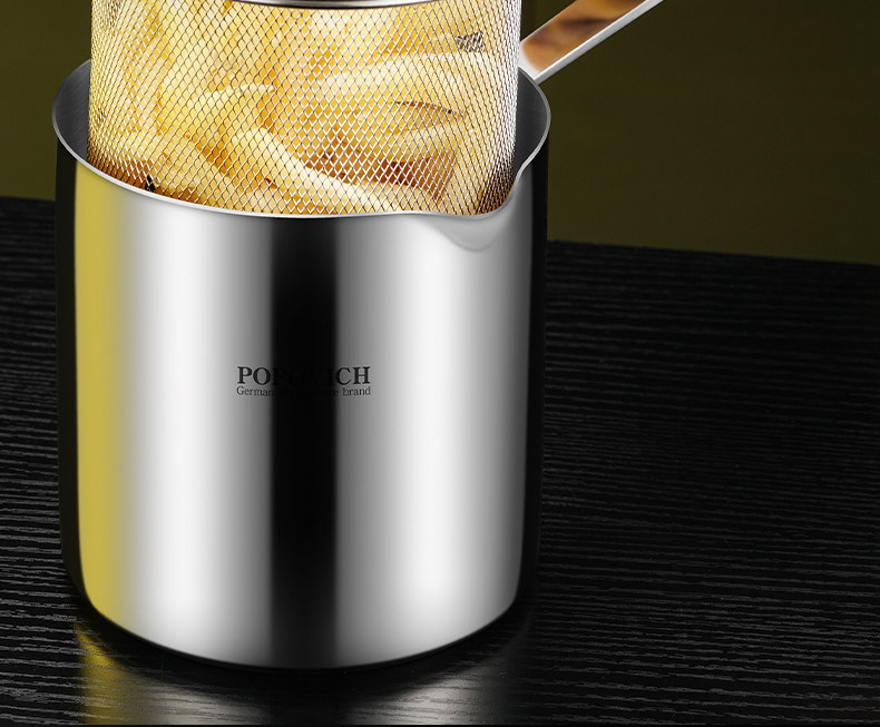 Фритюрница 油炸锅家用小304不锈钢带滤网多功能炸炸壶省油炸串锅加深小炸锅