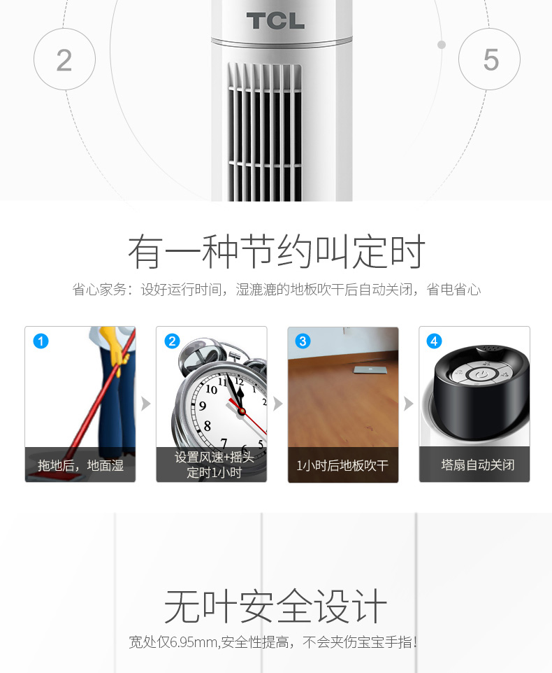 Quạt nhà TCL câm quạt điện không lá quạt điều khiển từ xa sàn tiết kiệm năng lượng Quạt lắc đầu tiết kiệm điện quạt ion âm - Quạt điện quạt hơi nước boss s106