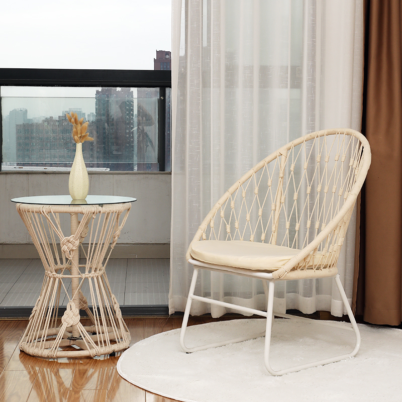 Indoor homestay balcony small table and chair chair net red outdoor balcony table and chair combination chair simple coffee table leisure chair