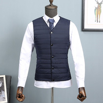 Suit vest middle-aged men men warm down cotton waistcoat men autumn and winter middle-aged warm waistcoat vest jacket