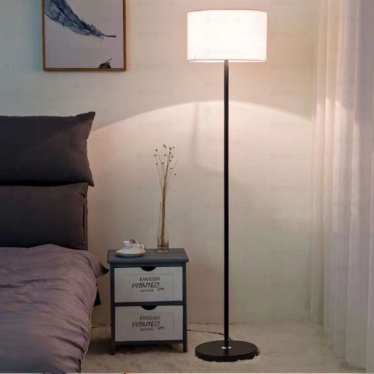 Round Shade Floor Lamp Nordic Simple Modern Led Lamp Bedroom Creative Living Room Bedside Study Standing Floor Lamp