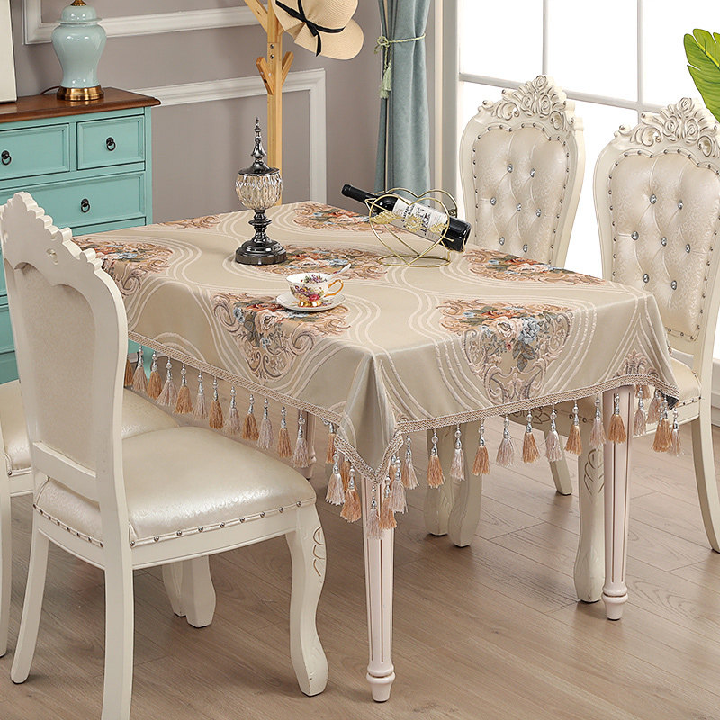 Tablecloth Rectangular 2021 New European Style High-end Coffee Table Fabric Oval Household Dining Table Cloth