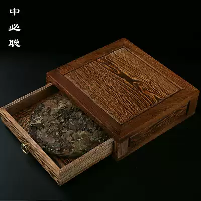 Pu'er special tea knife, tea needle, household tea tray, small multi-layer tea box, solid wood chicken wing wood tea set accessories