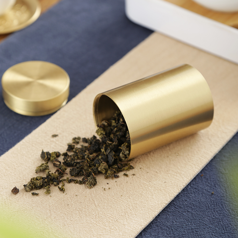 Total Copper Household Boutique Tea Leaf Jars Small carry-on convenient travel deposit and storage tank tea cylinder moisture-proof sealing small tea box