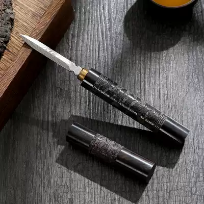 Dragon and Phoenix Ebony Pu 'er tea knife handmade solid wood tea ceremony Damascus tea knife Tea Needle tea accessories