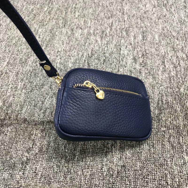Foreign trade export tail single leather wallet Korean version all-match simple female hand holding short zipper silver coin change key bag