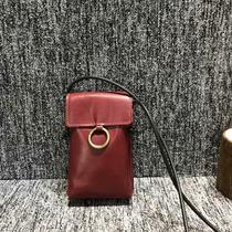  OEM factory processing leather womens bag Korean fashion all-match first layer cowhide shoulder tide small mobile phone bag cowhide bag