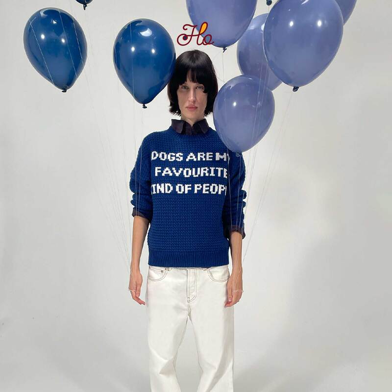 Juriho “Dogs Are My Favorite People” Wool Crew Neck Sweater Juriho “Dogs Are My Favorite People” Wool Crew Neck Sweater