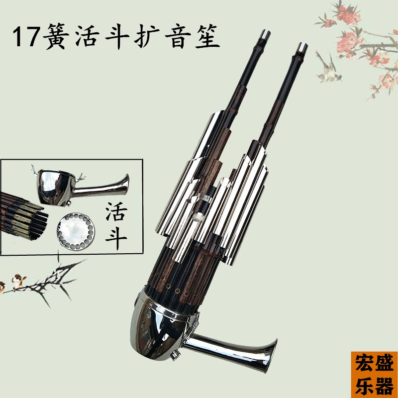 17 Spring Amplifying ShengSheng Musical Instruments 17 spring  Ebony Sheng foot high-grade major adult student beginner introduction DC transfer circular Sheng