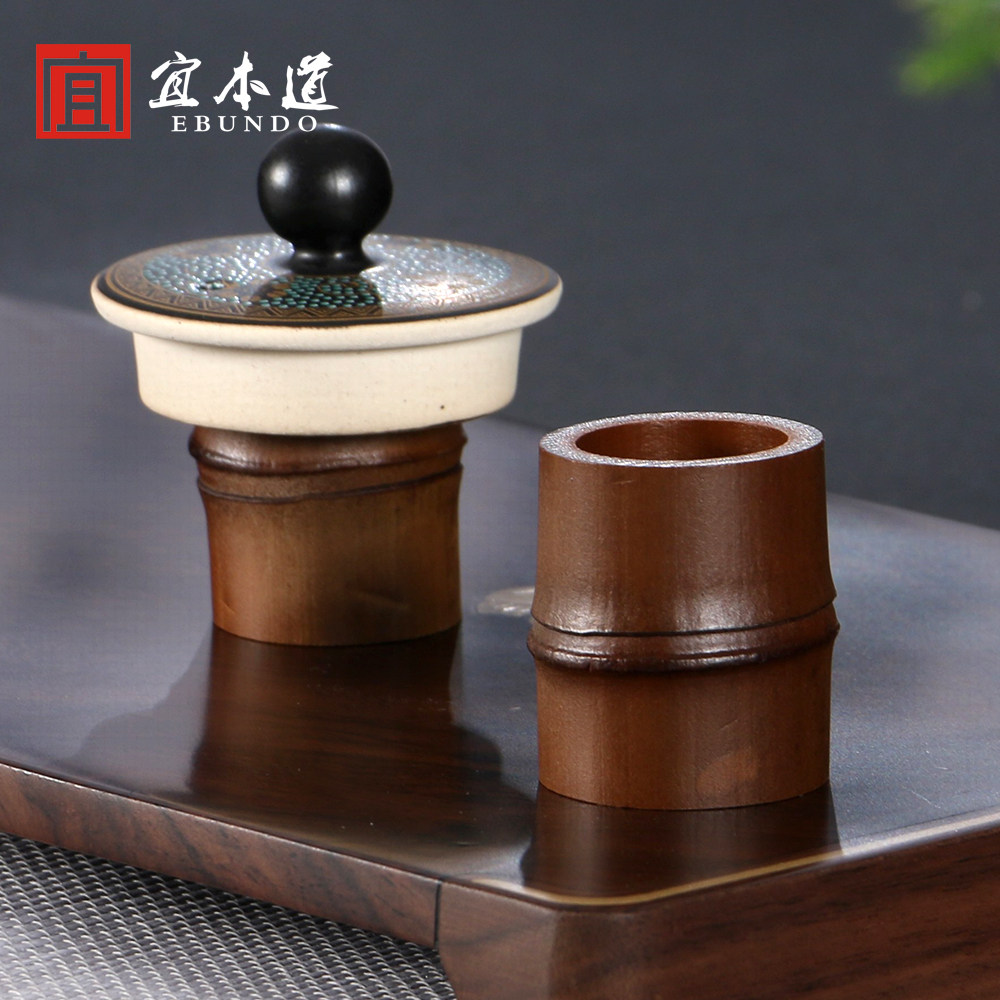 Bamboo cover purple sand teapot cover creative tea paste fittings Kung fu tea accessories tea ceremony parts