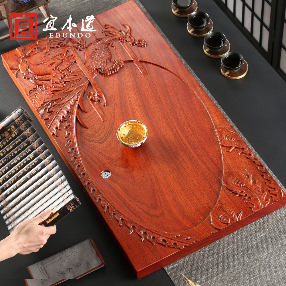 Flowers Pear Wood Solid Wood Whole log tea tray Home Depan Home Dried Bubble Table Small Tea Table Tea Sea Simple Koru Tea Furniture