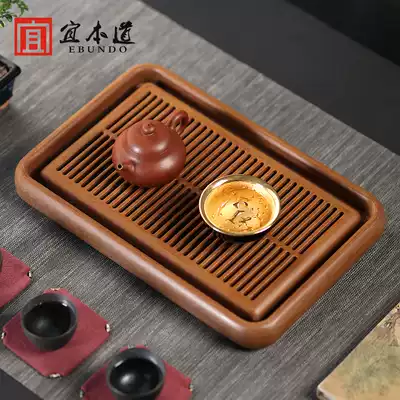 Water storage type electric Wood tea tray solid wood tea tray household simple round large kung fu tea set small tea table Tea Sea