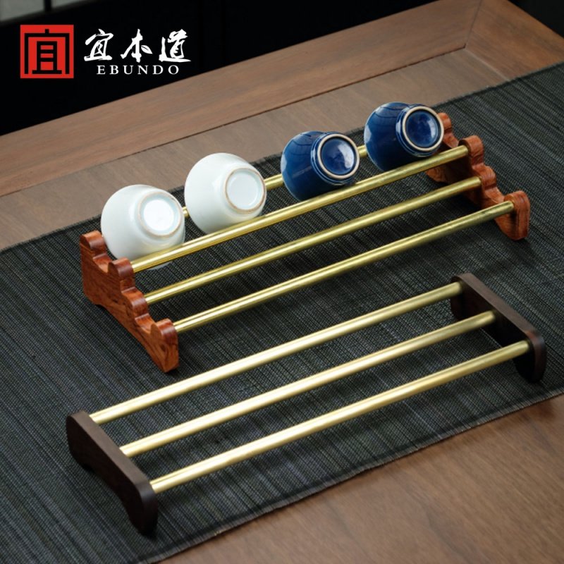 Copper and wood tea cup frame Kunfu tea fittings tea plate cup cup cup cup cup cup cup cup cup cup cup cup cup