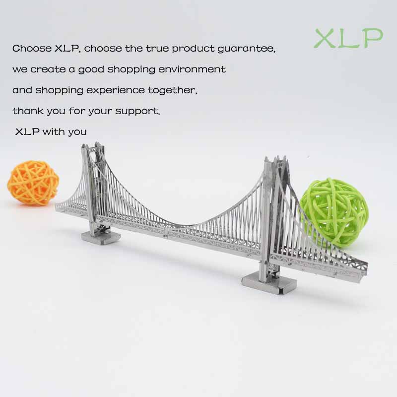 Full metal stainless steel DIY assembly model 3D nano stereo puzzle Golden Gate Bridge swing piece