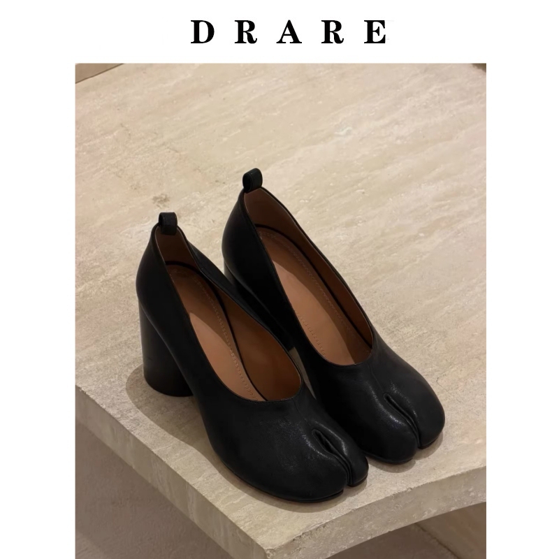Sheepskin Version ~ Niche Retro Horseshoe High Heels for Women 2026 New Style Chunky High Heel Slip-On Pig's Hoof Split-Toe Shoes for Women Sheepskin Version ~ Niche Retro Horseshoe High Heels for Women 2026 New Style Chunky High Heel Slip-On Pig's Hoof Split-Toe Shoes for Women