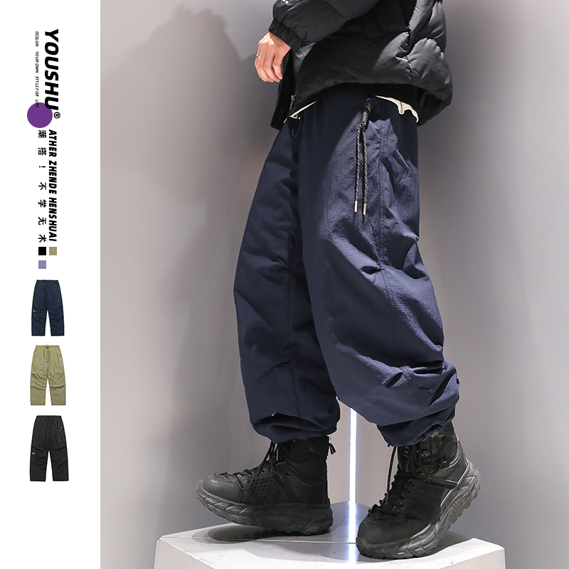 With Equestrian 90 White Duck Anti-Chill Casual Down Pants Male Winter National Tide Outdoor Climbing Warm Big Code High-end Long Pants-Taobao