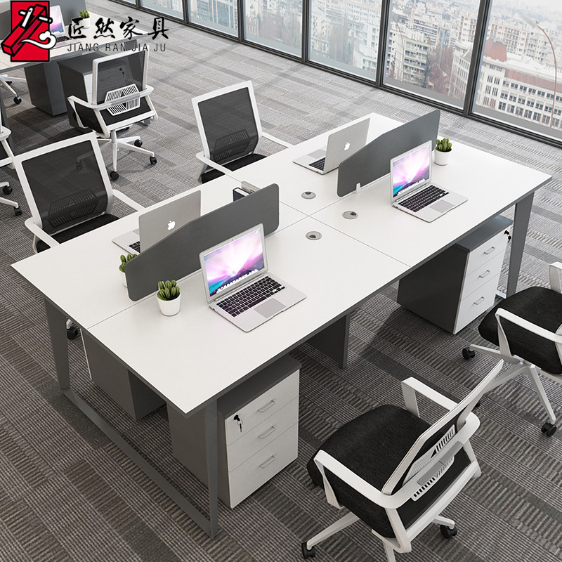Office furniture staff four-person office desk and chair screen six-person working staff table four-person desk card holder