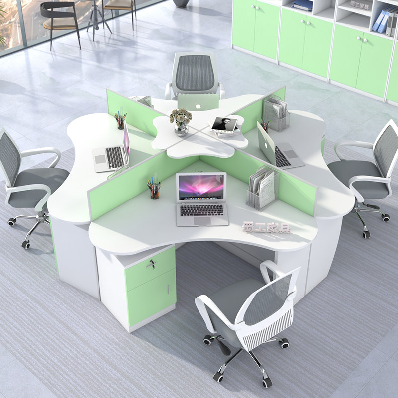 Fashion Home Furniture Screen Desk Brief Modern 4 6 8 Four Staff Table Chairs Combined Employee Screens
