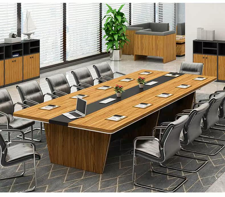Large conference table and chairs combined long table minimalist modern meeting room Reception thickened Custom 16 people meeting table