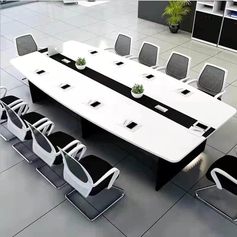 Conference table simple modern long table long table conference room table training table negotiation table and chair combination arc conference table