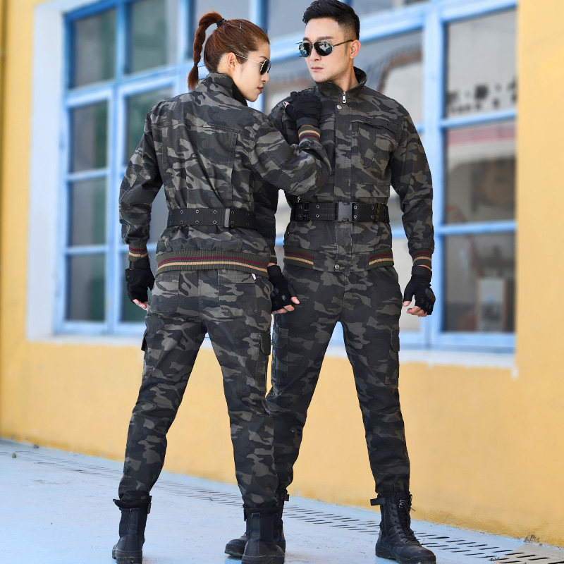 New cotton camouflage suit suit men's military fans military uniform casual wear-resistant anti-scalding welding tooling labor insurance work clothing