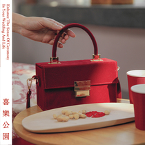 Joy Park Corduroy Wedding Bag Bride Red Bag Wedding Wedding Bag Hand Shoulder Bridesmaid Womens Bag Tide