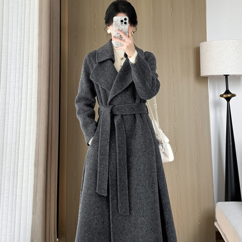 Large Lapel Double-Sided Cashmere Straight-Shoulder Long Coat for Women, 2026 Autumn and Winter New Thickened Camel Wool Woolen Coat Large Lapel Double-Sided Cashmere Straight-Shoulder Long Coat for Women, 2026 Autumn and Winter New Thickened Camel Wool Woolen Coat