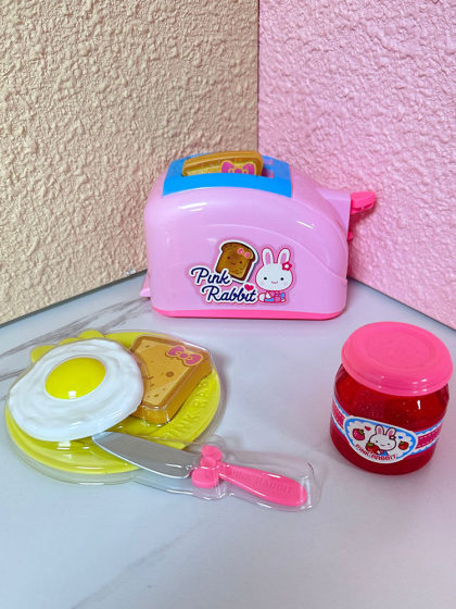 儿童过家家厨房玩具女孩宝宝做饭仿真厨具小厨房烤面包机烤箱冰箱