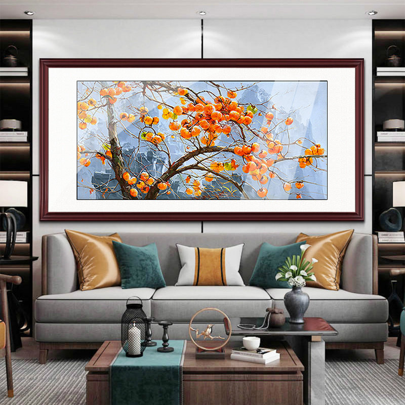 Chinese things Ruyi Ruyi Tomato Painting Dining Room Decoration Hanging Painting Living Room Sofa Background Wall Single Painting of Atmospheric Country Painting