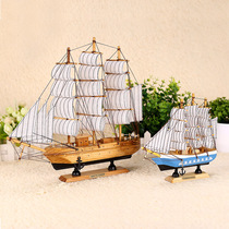 Wooden Sailing Model Pendulum Pieces Wooden One Sails Smooth Boat Creativity Home Decoration Goods Crafts Emulation Small Furnishing
