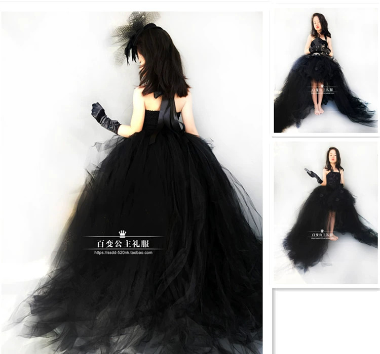 Đa dạng công chúa handmade váy trẻ em váy cưới đuôi váy cô gái váy sinh nhật trình diễn váy catwalk quần áo trẻ con