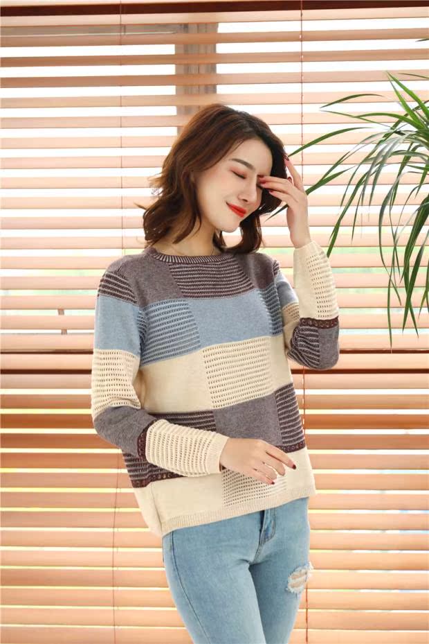 Áo len cổ tích nữ phong cách hoang dã mùa xuân 2019 mới dành cho nữ áo len mùa thu với áo len dệt kim đáy mỏng - Vòng cổ áo len bán áo len nữ đẹp