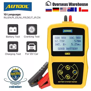 Тестер автомобильного аккумулятора AUTOOL BT60 12 В, цифровая автомобильная диагностика