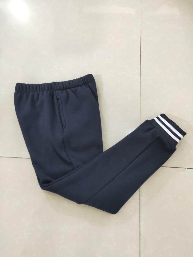 Made-to-order pure cotton primary and secondary school boys and girls school uniform trousers dark navy blue net version solid color tight mouth sports casual school pants