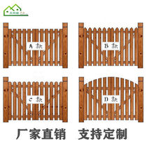 Embalming Wood Fence Garden Fenced Door Courtyard Courtyard Fence Outdoor Solid Wood Villa Railing Outdoor Wall Guard Rail