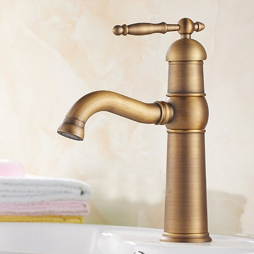 Imitation ancient Terri basin tap face basin Wash Basin Bronze Eu Bathrooms Hot And Cold Single Hole Art Basin Mixed Make-up Room Cage Head