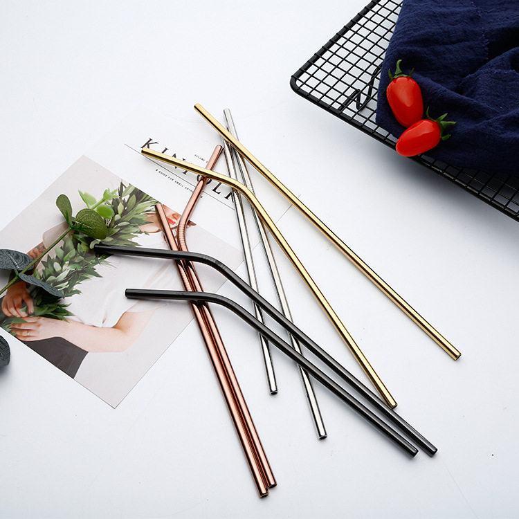 304 Stainless Steel Straws Students Home Creative Color Straws Gold Milk Tea Special Drinking Tube Metal Straws