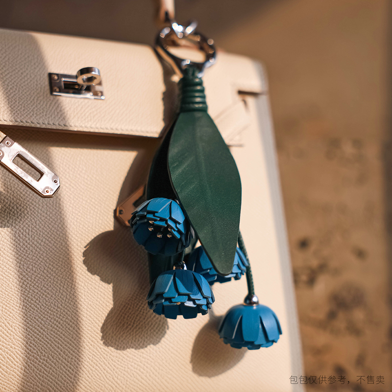 Chen Geng Handmade Leather Bag Pendant Bluebell Eternal Guardian Genuine Leather Women's Bag Ornament Light Luxury Keychain