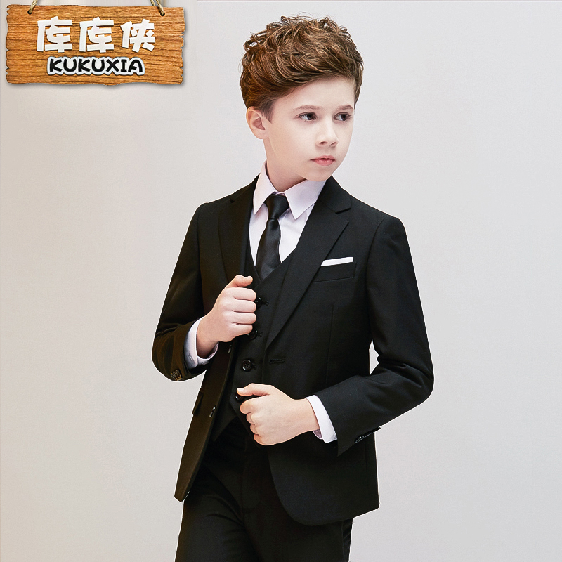 Children Suits Suit Boy Flowers Children's Gown handsome Inlan host Little West suit Piano Performance Western-style jacket